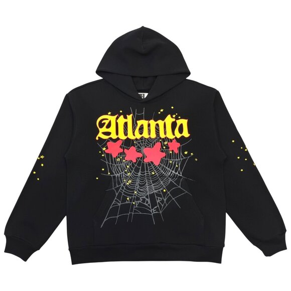 Sp5der Atlanta Hoodie Sweatshirt Black | Spider Worldwide - Picture 1 of 5